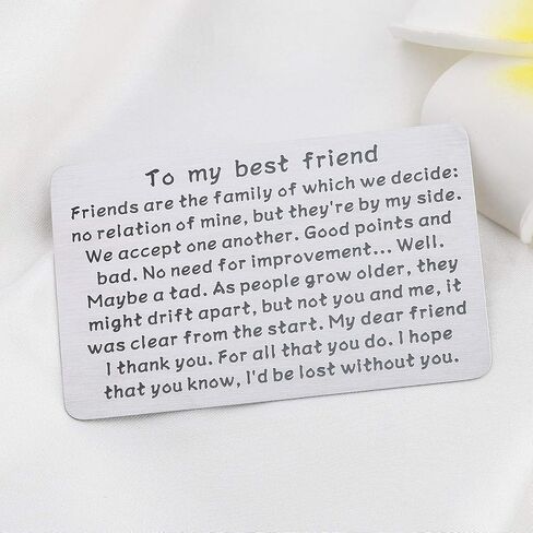 bobauna Friendship Wallet Card Insert to My Best Friend Friends are The Family of Which We Decide No Relation of Mine But They're by My Side in Saudi Arabia