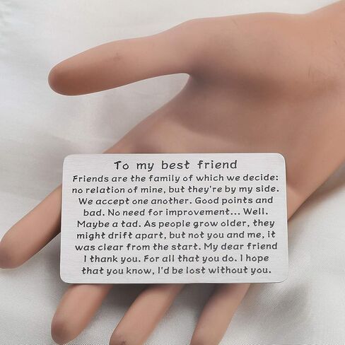 bobauna Friendship Wallet Card Insert to My Best Friend Friends are The Family of Which We Decide No Relation of Mine But They're by My Side in Saudi Arabia