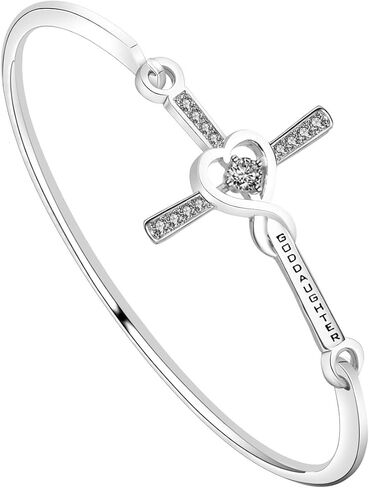 WUSUANED Goddaughter Gift Infinity Love Heart Cross Bracelet Christian Jewelry First Communion Gift in Saudi Arabia