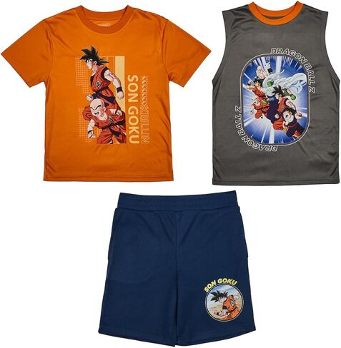 Bioworld 3-Pack Boy's Short Sleeve Tee, Muscle Tank, Athletic Shorts Set in Saudi Arabia