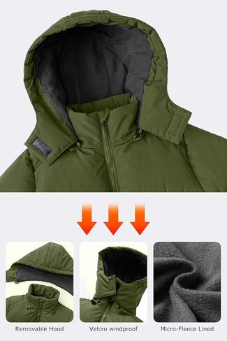 Boys Winter Coat Kids' Thick Puffer Jackets with Removable Hood Warm Quilted Coats in Saudi Arabia