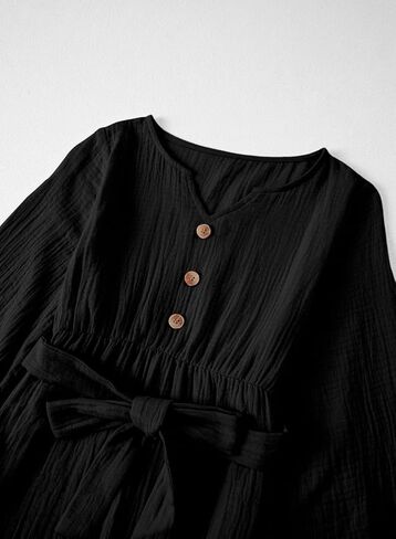 blibean Girls Cotton Long Sleeve Dresses Ruffled Semi Formal Dress Size 6-15 Years in Kuwait