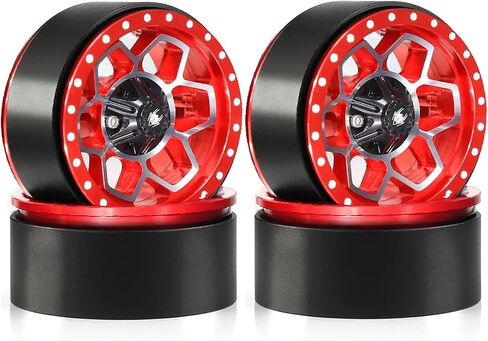 REDSPIDER 1.9 Beadlock Wheels（4pcs） Aluminum 1.9 Wheels 12mm Hex for 1/10 RC Crawler SCX10 Pro TRX4 TRX6 VS4-10 Gen8 1.9 Crawler Wheels (Black) in Kuwait