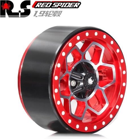 REDSPIDER 1.9 Beadlock Wheels（4pcs） Aluminum 1.9 Wheels 12mm Hex for 1/10 RC Crawler SCX10 Pro TRX4 TRX6 VS4-10 Gen8 1.9 Crawler Wheels (Black) in Kuwait