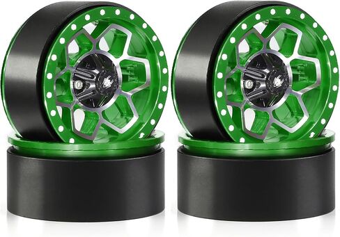 REDSPIDER 1.9 Beadlock Wheels（4pcs） Aluminum 1.9 Wheels 12mm Hex for 1/10 RC Crawler SCX10 Pro TRX4 TRX6 VS4-10 Gen8 1.9 Crawler Wheels (Black) in Kuwait
