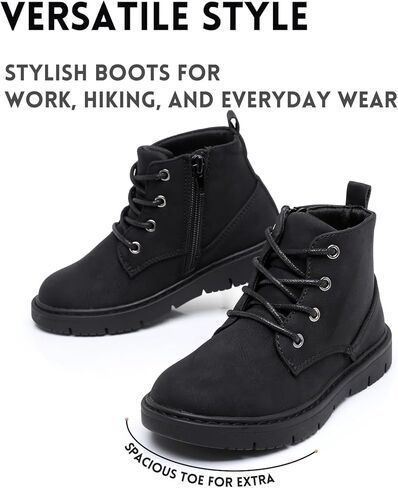 أحذية Ahannie للأولاد الصغار أحذية عمل خارجية كاجوال بسحاب جانبي للكاحل (طفل صغير/طفل صغير) in Kuwait