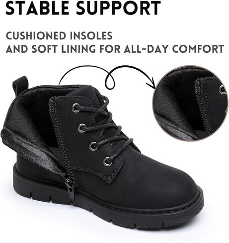 أحذية Ahannie للأولاد الصغار أحذية عمل خارجية كاجوال بسحاب جانبي للكاحل (طفل صغير/طفل صغير) in Kuwait