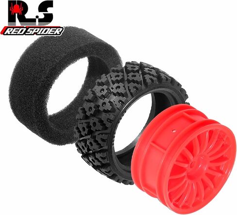 1/10 RC Wheels and Tires，70mm On Road Rubber Tires， for HPI Ken Block's Tamiya XV01 TT01 TT02B Kyosho FAZER MK2 Lc Racing PTG HSP RGT RC 3RACING D5 1/10 RC Rally Car (Black) in Kuwait