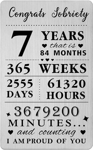 Gezxin 8 Year Sobriety Card For Men Women- 8th 8 Year Sober Gifts- Silver Recovery Presents in Kuwait