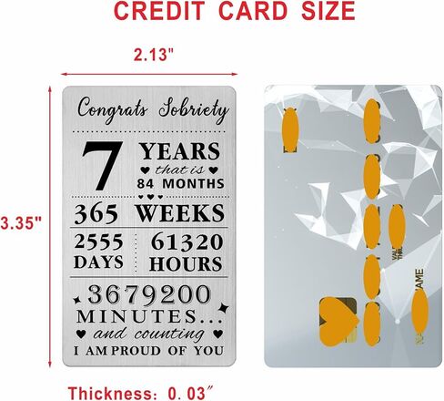 Gezxin 8 Year Sobriety Card For Men Women- 8th 8 Year Sober Gifts- Silver Recovery Presents in Kuwait