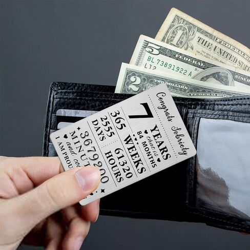 Gezxin 8 Year Sobriety Card For Men Women- 8th 8 Year Sober Gifts- Silver Recovery Presents in Kuwait