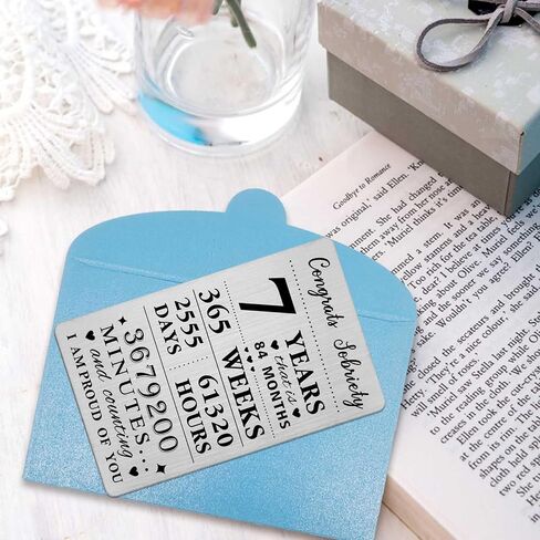 Gezxin 8 Year Sobriety Card For Men Women- 8th 8 Year Sober Gifts- Silver Recovery Presents in Kuwait