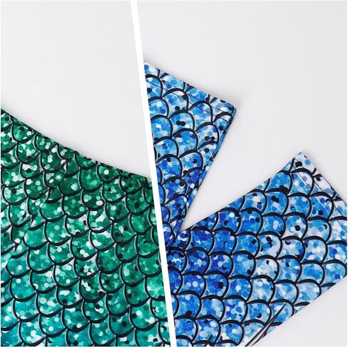 Mermaid Leggings for Women Yoga Print Pants Plus Size Fish Scale High Waisted Halloween Costume Tights in Saudi Arabia