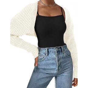 سترة AURUZA مقصوصة للنساء بوليرو سترة مفتوحة من الأمام وأكمام طويلة سترة خريفية ملابس علوية متماسكة in Kuwait