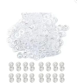 1000 Pcs Loom Bracelet Hooks Clear Rubber Band Bracelet Hooks Loom Bands Refill kit S Clips Connectors Plastic Band Kit Clip Hooks Clasps Bracelet for DIY Making Necklace Accessory Weaving Spinning