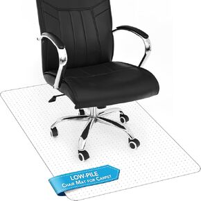 TONOS Chair Mat for Carpet - Low Pile ONLY! Carpet Protector for Office Gaming Computer Desk Chair. Heavy Duty Desk Chair Mat for Carpet, Polycarbonate Office Chair Mat, Semi Transparent, 48"X 36"