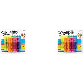 SHARPIE Tank Style highlighters, Assorted Ink Colors, Chisel tip, Assorted Barrel Colors, 12/Pack