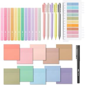 Mr. Pen- Aesthetic Book Annotation Kit, 38 pcs, Aesthetic Highlighters and Gel Pens, Transparent Sticky Notes, Transparent Sticky Tabs for Books, No Bleed Highlighters for Bible Pages No Bleed