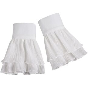 Wrist Cuffs 1 pair Bracelet Cuffs Wedding Steampunk for Party Clothes Sleeves Cuff Detachable Clothing Wrist Pleated Women Chiffon Fake Horn False Lace Girls Shirt Lady