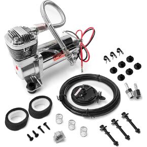 MILLISEC 200 PSI Air Suspension Compressor Kit Fits All 12v Vehicles Like Semi/Pickup Trucks, 4Permanent Magnetic Motor Heavy Duty Air Compressor