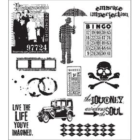 Stampers Anonymous Tim Holtz Cling Rubber Stamp Set, 7-Inch by 8.5-Inch, Mini Muse