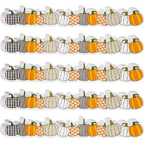 40 Pieces Fall Pumpkin Bulletin Board Borders Decorations Halloween Bulletin Board Borders Fall Classroom Decorations for Home Sweet Classroom, 1.8 x 11.8 Inch(Simple Style)