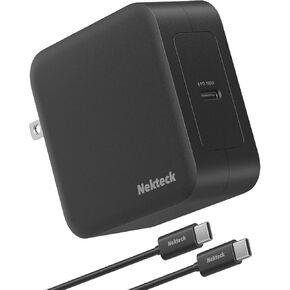 Mac Book Pro Charger [GaN Tech], Foldable Nekteck 100W USB C Charger, Fast Charging Compatible with MacBook Pro & MacBook Air, iPad Air/Pro and All USB C Device, 6.6 ft USB C to USB C Cable Included