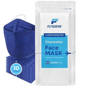 Travel Size Disposable Face Mask -Travel Mask - Face Masks for Adults - 4 Layer Protective Filter Face Protection - Breathable KF94 Face Masks for Men and Women (Black, 10 Count)
