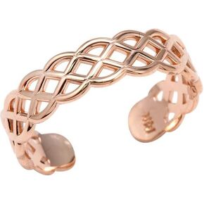 14k Rose Gold Adjustable Pink Weave Toe Ring