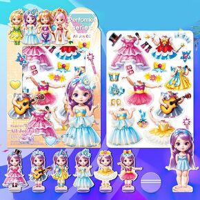 Magnetic Princess Dress Up Paper Doll for Girls Ages 3-7， Magnetic Doll Dress Up Clothes Puzzles Game for 3+ Year Old Learning Created Imagine Set（Performer Series）