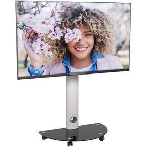 ProMounts Premium Mobile TV Stand for 32" to 72" LCD LED Flat/Curved Panel TVs, ± 20° Swivel TV Cart Holds Up to 88lbs, Portable TV Stand with Max Vesa 600x400mm, TV Rolling Stand for Office/Home