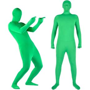 Andoer Green Screen Suit,Full Body Photography Chromakey Green Bodysuit Stretch Unisex for Special Effect Festival Cosplay