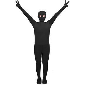 Vabean Halloween Unisex Full Body Zentai Suit Stretch Kids Invisible Bodysuit Invisible Suit Zentai Cosplay Costume