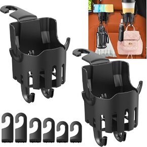2PCS Cup Holder for Car, Car Seat Hooks for Headrest, Multifunctional Car Cup Holder, Car Seat Back Storage Hook, Car Organizers and Storage Can Hang Handbags、Handbags、Potbelly Cups、Childrens Mugs