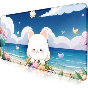 Tokyo Street Cute Large Gaming Mouse Pad, Purple Blue Anime City XXL, 35.4L x 15.7W inches, Fabric, Polyvinyl Chloride, Office Products