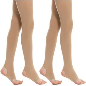 MANZI 2 Pairs Girl's Stirrup Dance Tights Convertible Transition Todder Ballet Tights 40D in Kuwait