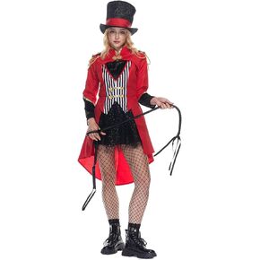 EraSpooky Sexy Women's Ringmaster Costume Adult Halloween Circus Ring Leader Dress Outfits
