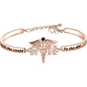 CHOORO RN Bracelet RN nurse Graduation Gift She Believed She Could So She Did Charm Bracelet Registered Nurse Gift For Graduation