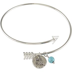 Christian Brands with God All Things are Possible Arrow Bangle Bracelet