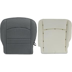 SecosAutoparts Driver Side Bottom & Foam Cushion Replacement Cloth Seat Cover Gray Compatible with Dodge Ram 1500 2500 3500 4500 5500 2013 2014 2015 2016 2017 2018