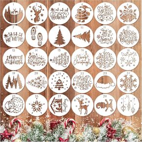 16pcs Christmas Stencils for Card Making Believe Merry Christmas Stencils Reusable Drawing Stencils for Painting on Wood Signs Crafts Wall Christmas Decorations(16 Merry Christmas)
