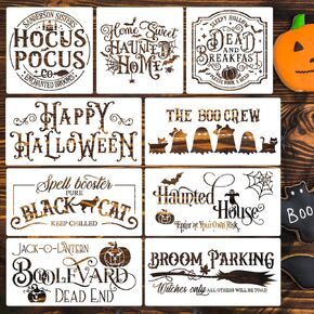 Christmas Stencils for Painting 12" Large Farmhouse Christmas Stencils for Crafts Reusable Santa Hot Coca Candy Cane Holiday Drawing Templates for Wood Fabrics Porch Hanger Winter Decor(XMS Rustic 9p)