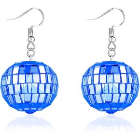 YANCHUN ديسكو الكرة القرط مجموعة مرآة الكرة قلادة 70S ديسكو الزي امرأة زي الملحقات للفتيات in Kuwait