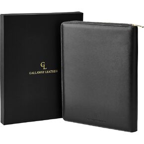 منظم محفظة بسحاب من الجلد من Gallaway، حافظة أعمال تنفيذية من الجلد الطبيعي للرجال والنساء، حامل لمخطط أجهزة الكمبيوتر المحمولة والسيرة الذاتية والمستندات والبطاقات وأجهزة iPad (أزرق مخضر) in Kuwait