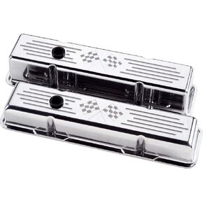 Billet Specialties 95127 Short Checkered Flag Valve Cover for Small Block Chevy