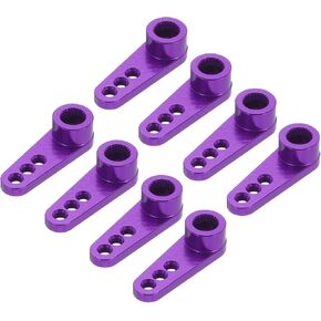 MECCANIXITY 8 Pcs Aluminum Servo Horn 25T Servo Horn Steering Short Arm 28mm Length Purple Suitable for DIY RC Car/Boat/Airplanes Boat Model Accessories
