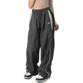 Xineicy Y2K Baggy Pants for Women Vintage Sweatpants Women's Wide Leg Parachute Pants Hip Pop Cargo Pants