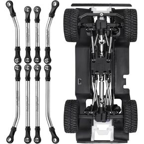 HobbyPark Stainless Steel Links for TRX4M Upgrades Parts High Clearance Link Set Turnbuckles Compatible with Traxxas TRX-4M Bronco Defender 1/18 RC Crawler Car