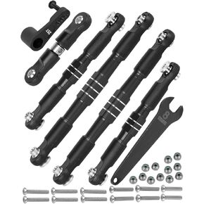 RC 7075 Turnbuckles Links w/ 25T Servo Arm Upgrades Part for 1/7 Infraction 6S BLX,Felony 6S BLX,Limitless,1/8 Typhon 6S BLX,Alloy Linkage Steering Tie Rod & Servo Arm,Black