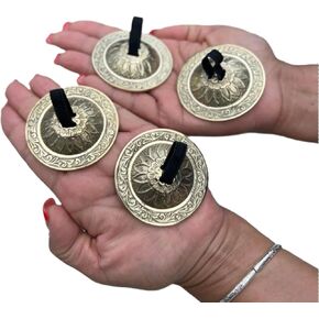 DharmaObjects Belly Dancing - Pro Finger Zills or Cymbals 2 Pair/4pcs Gold 6cm